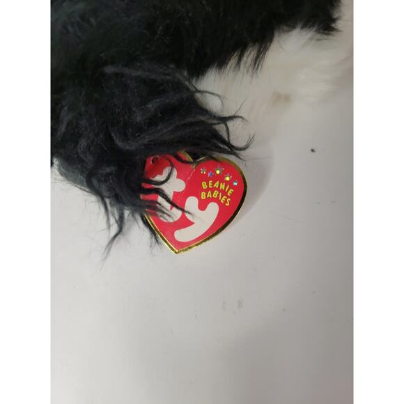 Vintage TY Beanie Babies Frolic the Dog Black and White Cocker Spaniel Dog - Picture 6 of 7